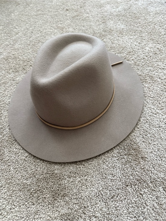 Brixton Accessories - Brixton Taupe Wide-Brim Felt Fedora with Slim Band